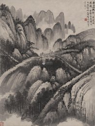 现代 贺天健 李白流夜郎半道放还
