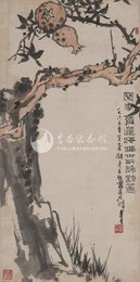 1965年潘天寿李白诗意画《海榴世所稀》条幅