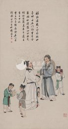 1963年赵蕴玉李白石门送杜二甫条幅