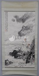1978年朱梅村李白诗意画《哭晁卿衡》镜片