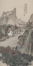 1964年冯志超陈林祥合画李白诗意画《秋浦歌一》条幅