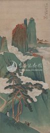 1965年吴一峰工笔重彩李白游窦团山条幅
