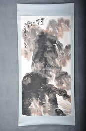 1989年田文开蜀山烟雨图镜片