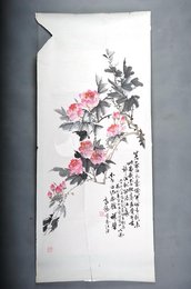 现代高扬芙蓉图卷轴