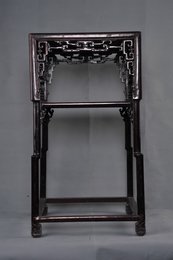 清方木雕花茶几