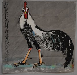 2007年贾平西“雄鸡图”斗方