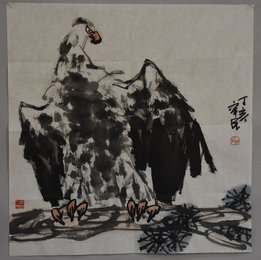 2007年齐辛民“雄鹰图”斗方