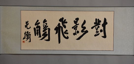 2006年范杨行书对影飞觞卷轴