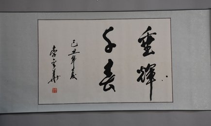 2009年李金华行书垂辉千春卷轴