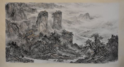 2013年成都合画李白故里山水图横幅
