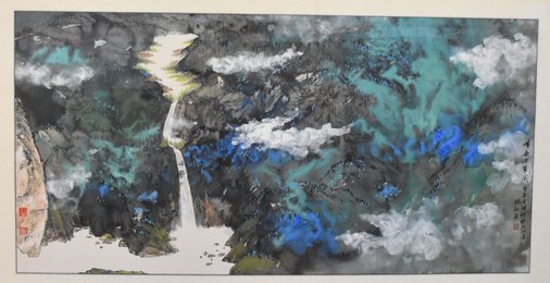 2014年杨松寿峰峦深翠园横幅