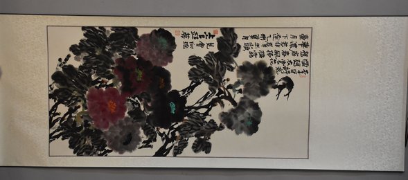 2015年上官超英《清平调其一》诗意画卷轴