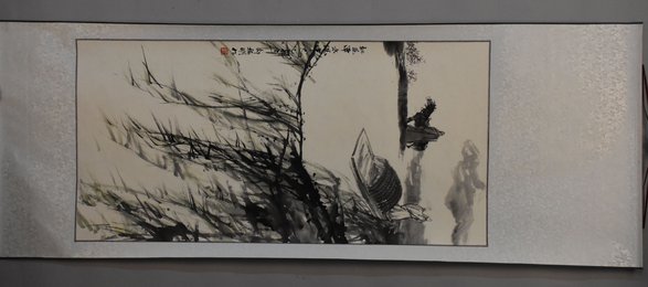 2015年郐振明李白诗意《桃花潭水深千尺》卷轴