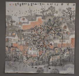 2015年龚仁军山居图斗方