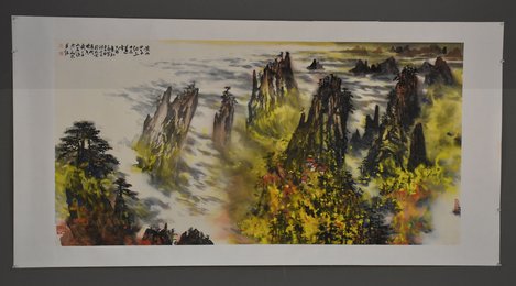 2017董文忠绘画《送温处士归黄山白鹅峰旧居》