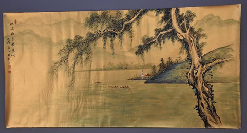 2018邓小林绘画《湖光山色春意浓》条幅