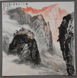 姚叶红绘画《轻舟已过万重山》