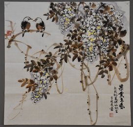车晓葵绘画《紫云生香》