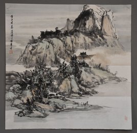 钟华绘画《李白诗意画》