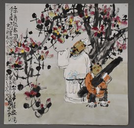 何多俊绘画《辛夷花》