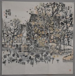2016龚仁军绘画《太白故里》斗方