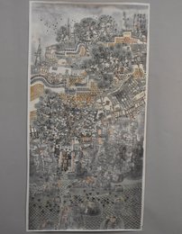 2016龚仁军绘画《山居图》条幅