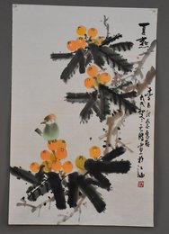 2018潘天胜绘画《夏燕》条幅