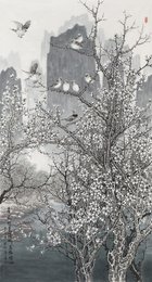 2023年李国永美术《看花饮美酒》