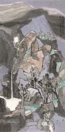 2023年林农美术《飞湍瀑流争喧豗》