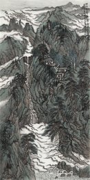 2025年董明全绘画《野竹分青霭 飞泉挂碧峰》