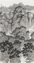 2025年李颜书绘画《飞流直下三千尺》