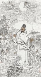 2025年张培绘画《太白吟诗图》