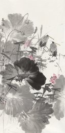 2025年赵金娜绘画《笑隔荷花共人语》