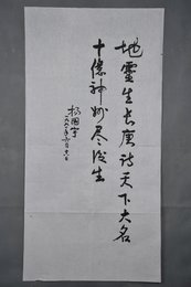 1991年杨国宇行书“地灵生长庚”条幅