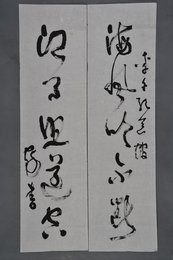 1982年王定超草书“海风·江月”对联