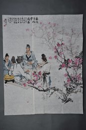 1996年曾小虎《春夜宴桃李园图》条幅